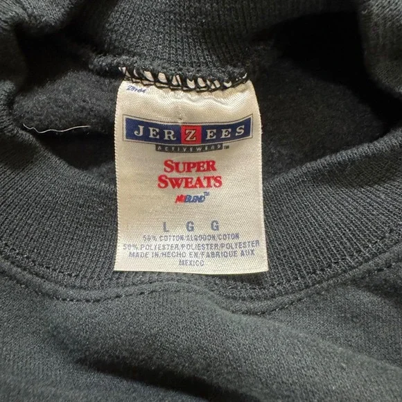 VTG Raiders Pullover Sweatshirt Men's L Black Jerzees 02 Conference Champions - Picture 3 of 5